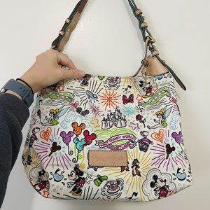 Dooney & Burke Disney Print Shoulder Bag • Multicolored Designer Purse